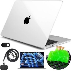 Brand New MacBook Air 15" Clear Hard Case w/ Screen Protector & Webcam Cover